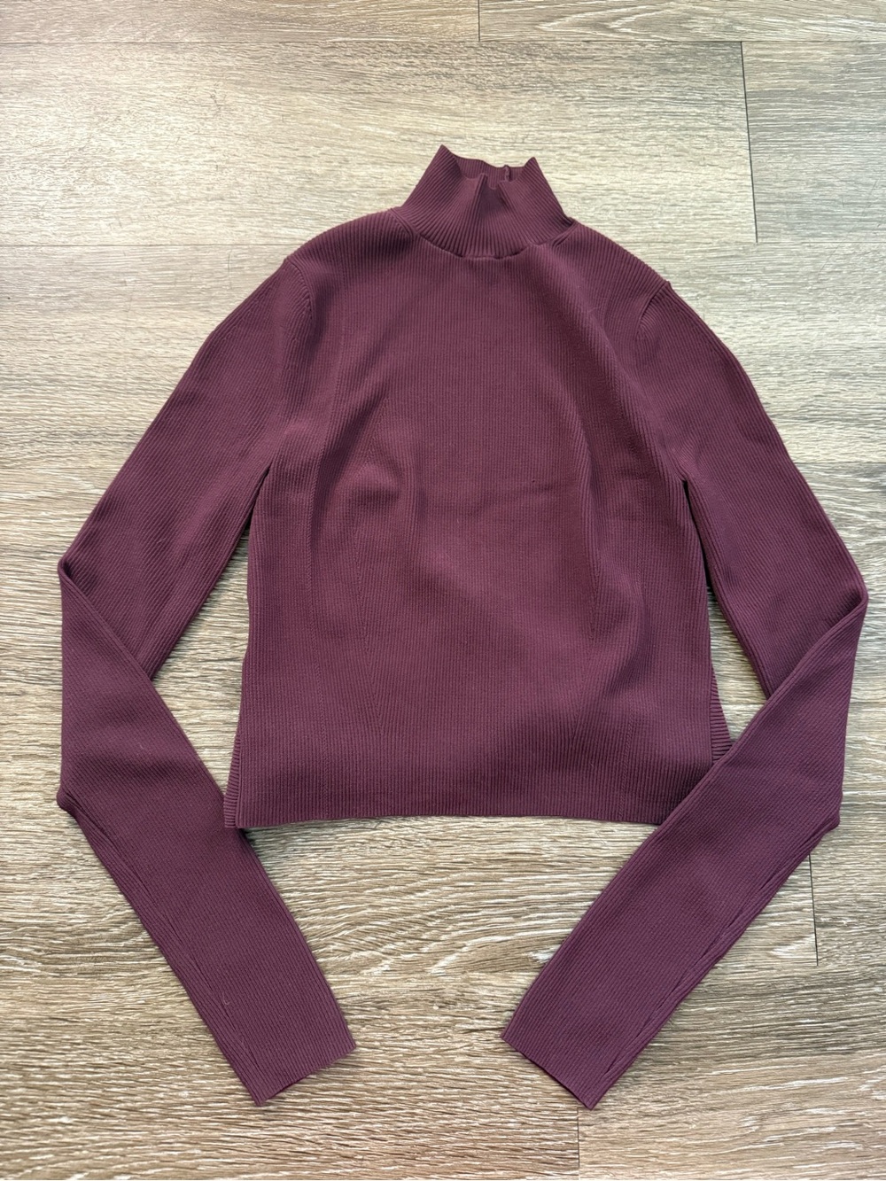 Lululemon Ribbed-Knit Twist-Back Mockneck Sweater Garnet - Picture 4 of 7